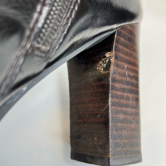 Franco Sarto Womens “Gemini” Side Zip Buckle Ankle Boots Black Leather 8.5M Nice - Picture 11 of 14